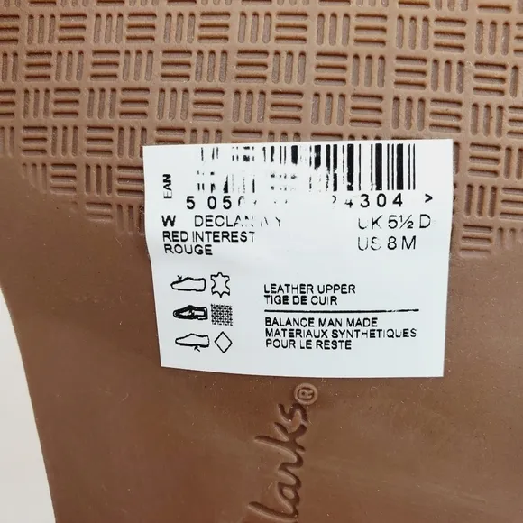 Clarks collection leather burnt orange slide sandals