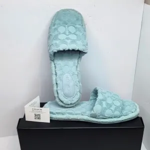⭐️COACH💯 NWT &quot;BRIDGETT TERRY&quot; SLIDERS/SHOES, THE SIZE IS 8.5 LADIES, AQUA COLOR
