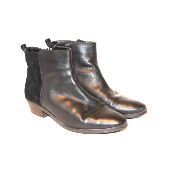 Coach Womens Black Leather Carmen Ankle Boots Shoes Size 9.5