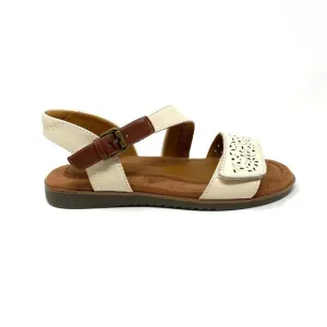 Cobb Hill Zion 2 Piece CJ0967 Leather Sandals Cream