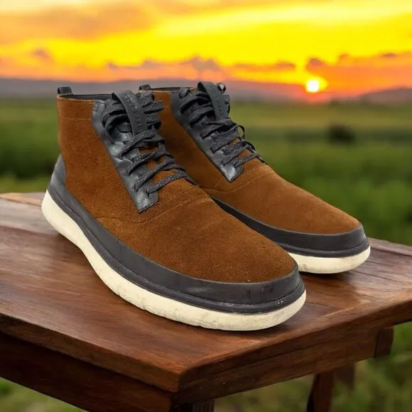Cole‎ Haan Men's Size 13 Generation Zerogrand C32424 Hi Top Brown Suede Sneakers