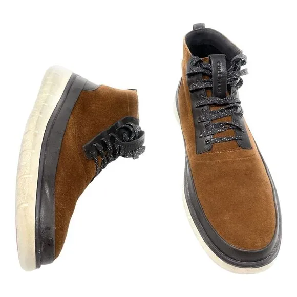Cole‎ Haan Men's Size 13 Generation Zerogrand C32424 Hi Top Brown Suede Sneakers