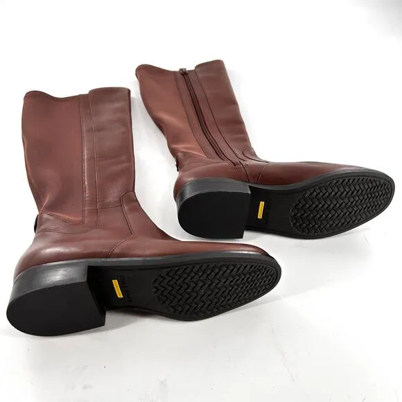 Cole Haan Noelle Riding Boots 5.5 Brown NWOT Leather Tall Knee High Academia