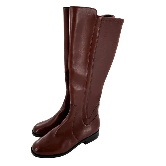 Cole Haan Noelle Riding Boots 5.5 Brown NWOT Leather Tall Knee High Academia