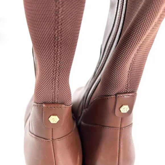 Cole Haan Noelle Riding Boots 5.5 Brown NWOT Leather Tall Knee High Academia