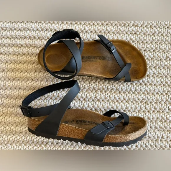 COPY - Birkenstock Women’s Yara Black Ankle Strap Toe Loop Sandals EUR 40 US 9,…