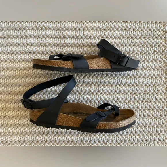 COPY - Birkenstock Women’s Yara Black Ankle Strap Toe Loop Sandals EUR 40 US 9,…