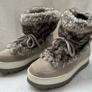 Cougar Vanity Women's Faux Fur Lined Boots - Gray. Size 7