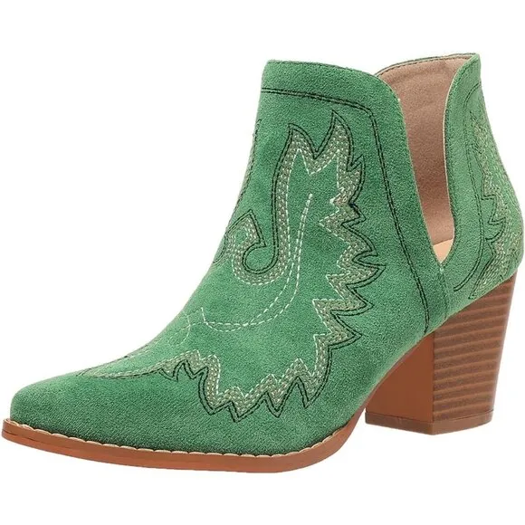 Cowboy Boots for Women Cowgirl Ankle Western Embroidered Stitched Pointed Toe