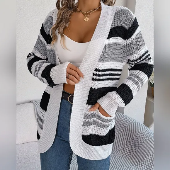 Cozy &amp; Stylish Striped Cardigan
