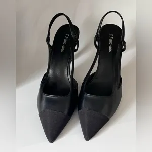 C.Paravano Women's Pointed Toe Slingback Pumps | Comfort Heeled Sandals