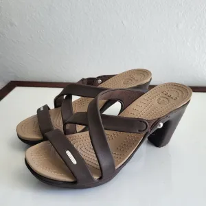 Crocs Cypress IV Express Brown Women's Heeled Sandal.