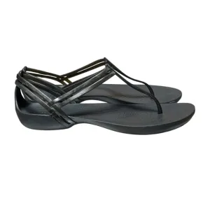 Crocs Isabella T-Strap Jelly Comfort Sandals Black Women's Size 9