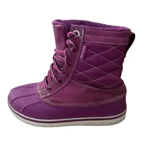 Crocs Lilac Lace Up Waterproof Boots Size 6