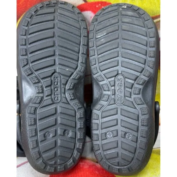Crocs M7/W9 Black Winter Boots With Faux Fur Lining &amp; Adjustable Drawstring