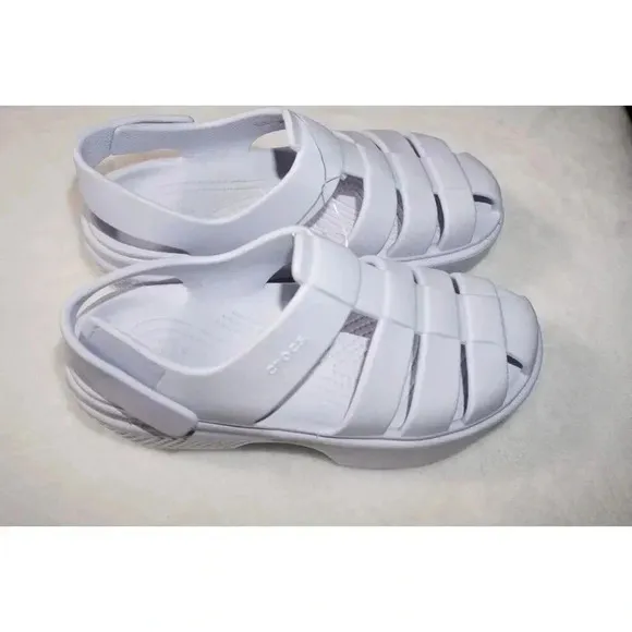 CROCS NWT Stomp Fisherman Sandals Platform Dreamscape purple 6 womens