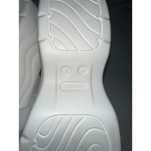 Crocs skyline chain slide size 10 / 9.5 pearl white platform sandals