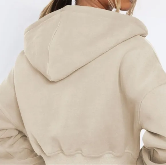 Cropped Hooded Zip-Up Jacket