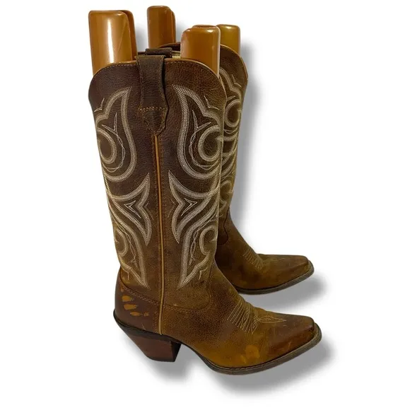 Crush™ by Durango® Tan Jealousy Western Boot in Distressed Cognac