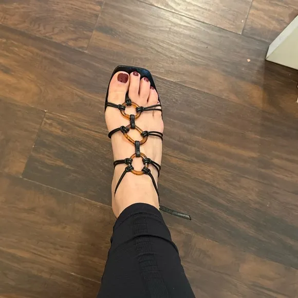 Cult Gaia Ziba Black Sandals