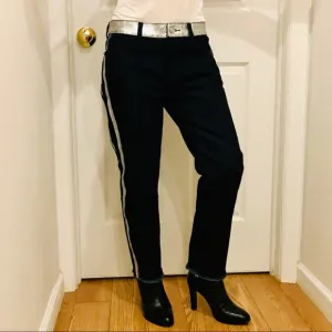 Current/Elliott ‘Fling’ silver side striped  boyfriend jean. Size 25. NWT.