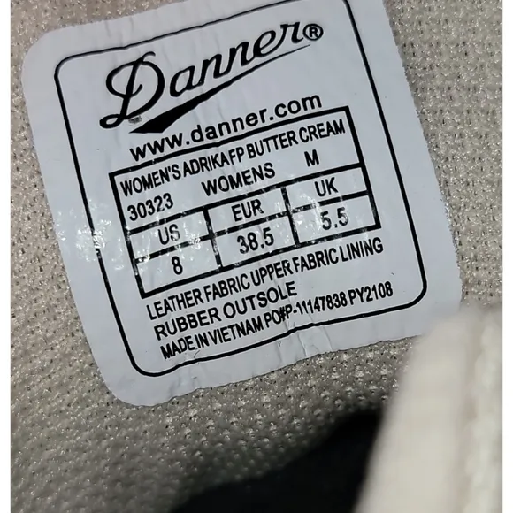 Danner FP Movement Adrika Etched Hiker Boots Butter Cream Size 8