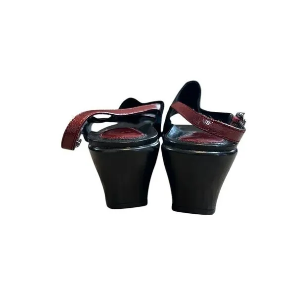 Dansko Diandra Wedge Sandal Red Black Slingback Women's Size 40 - 9.5-10 Comfort