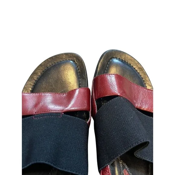 Dansko Diandra Wedge Sandal Red Black Slingback Women's Size 40 - 9.5-10 Comfort