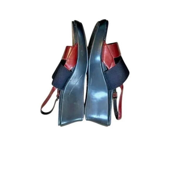 Dansko Diandra Wedge Sandal Red Black Slingback Women's Size 40 - 9.5-10 Comfort