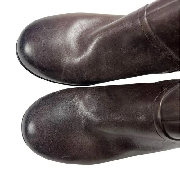 Dansko Miley Ankle Boot Leather Side Zip Brown Shoe Bootie Heel Women's 41