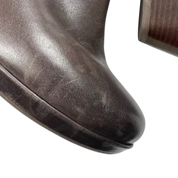 Dansko Miley Ankle Boot Leather Side Zip Brown Shoe Bootie Heel Women's 41