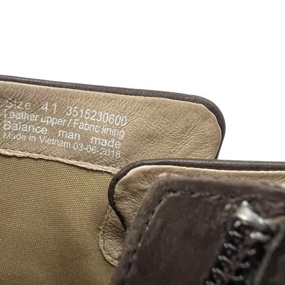 Dansko Miley Ankle Boot Leather Side Zip Brown Shoe Bootie Heel Women's 41