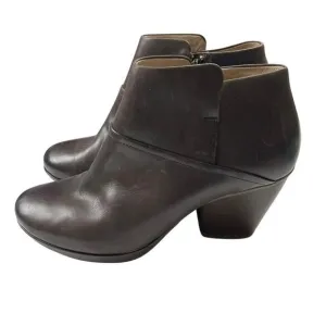 Dansko Miley Ankle Boot Leather Side Zip Brown Shoe Bootie Heel Women's 41