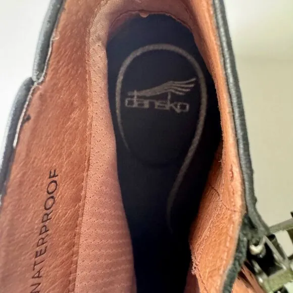 Dansko Serenity Black Waterproof Leather Wedge Boots – Size 41 (US 10.5–11)