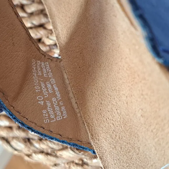 Dansko‎ Womens Maddy Blue Nubuck Wedge Slip On Sandals Adjustable EU40/US9.5-10