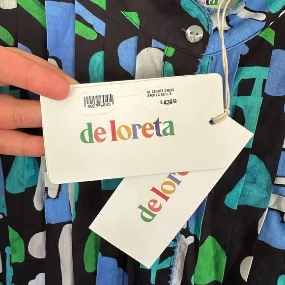 DE LORETA Tuckernuck Arcilla Azul Print Cenote Dress