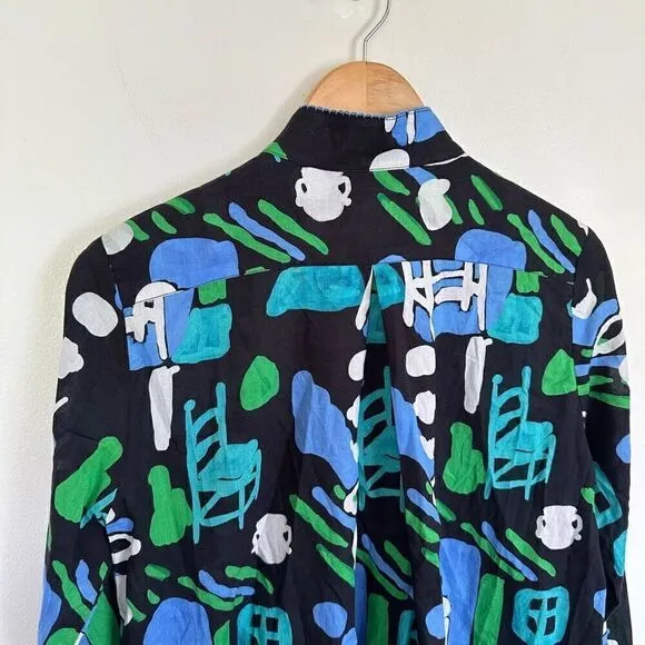 DE LORETA Tuckernuck Arcilla Azul Print Cenote Dress
