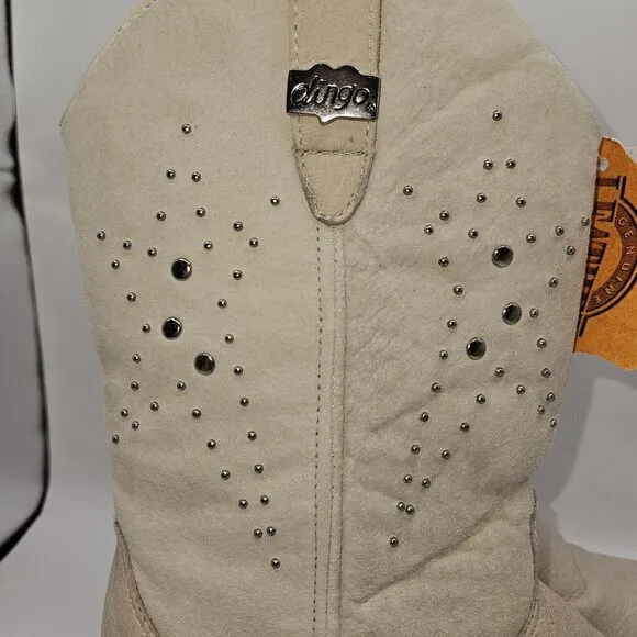 Dingo Boots Women's‎ 7.5 Beige Leather Star Stud Cowgirl Country Western