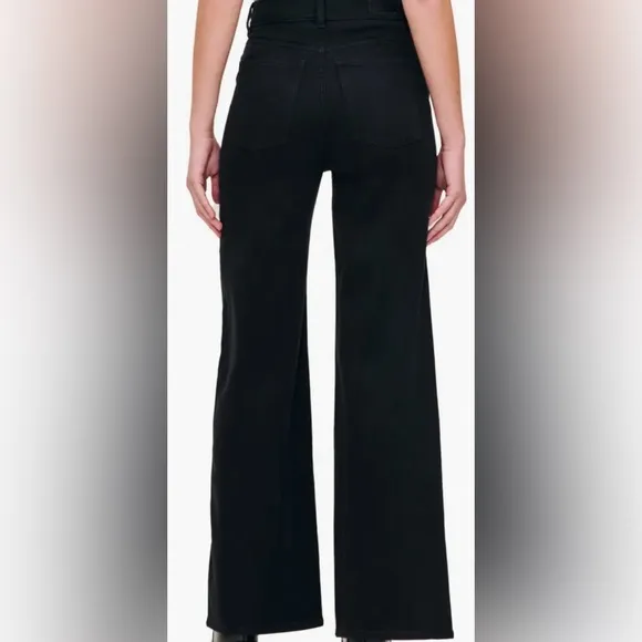 DL1961 Vintage High Rise Hepburn Wide Leg Classic Black Zipper Fly Jeans Sz 26