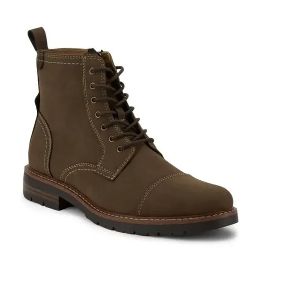 Dockers Mens Rawls Rugged Lace-up Synthetic Leather Lugged Cap Toe Boot Men’s 11