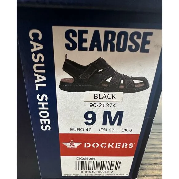 Dockers Men's Searose Closed-Toe Fisherman BLACK Sandals Size 9 M