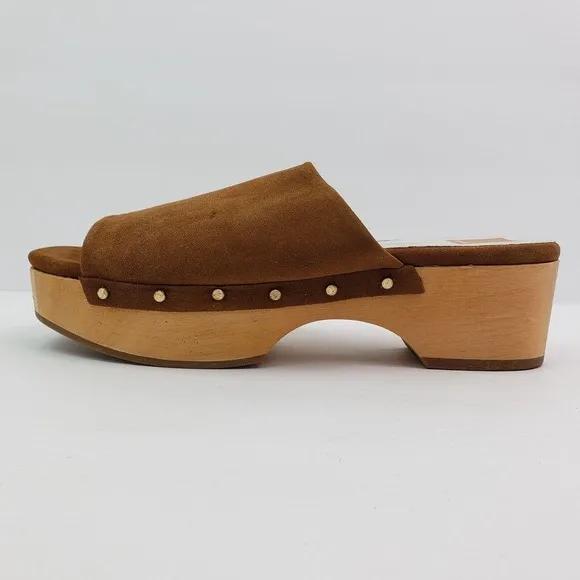 Dolce Vita Dorado Womens Size 10 Saddle Suede Platform Mule Clog Slide Sandals