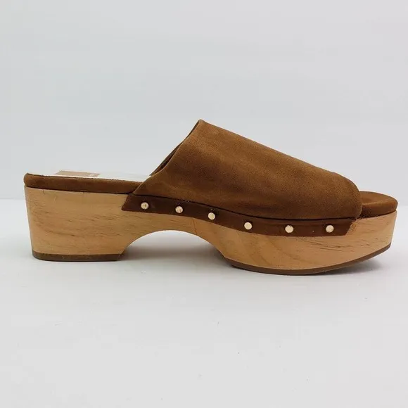 Dolce Vita Dorado Womens Size 10 Saddle Suede Platform Mule Clog Slide Sandals