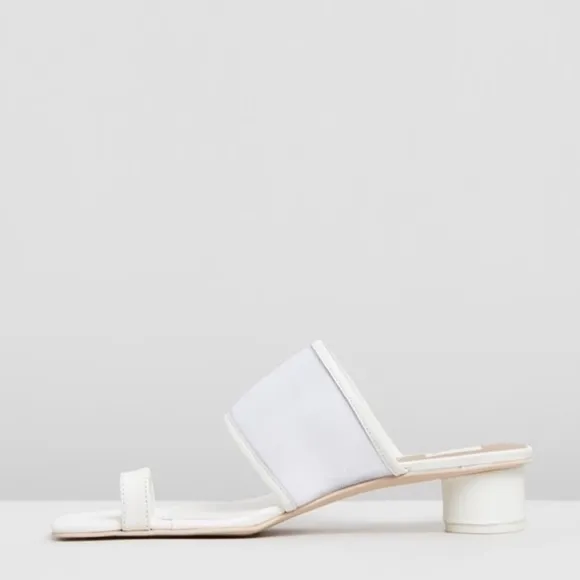 Dolce Vita White Mesh Round Block Heel Sandals