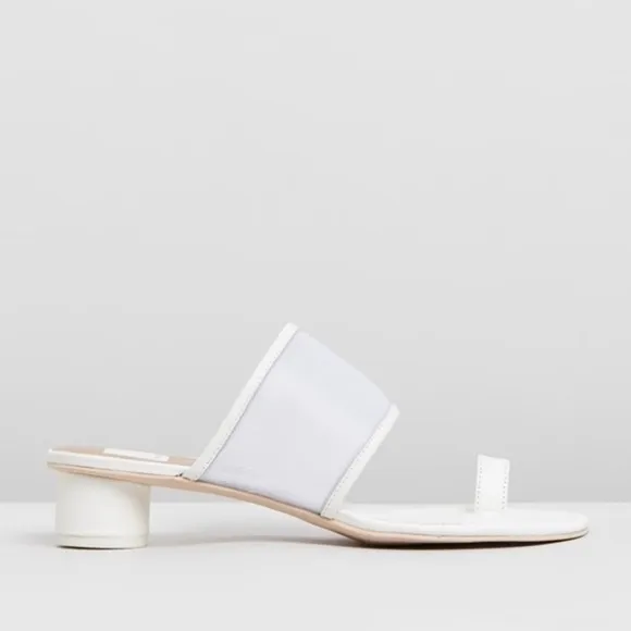 Dolce Vita White Mesh Round Block Heel Sandals