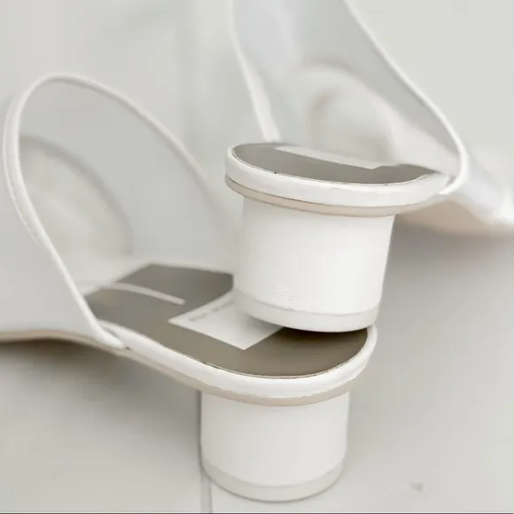 Dolce Vita White Mesh Round Block Heel Sandals