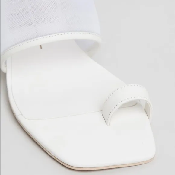 Dolce Vita White Mesh Round Block Heel Sandals