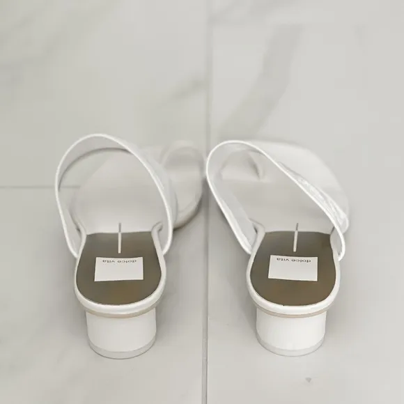 Dolce Vita White Mesh Round Block Heel Sandals