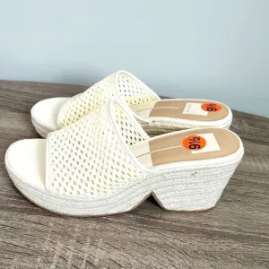 DOLCE VITA WOMEN'S PLATFORM SANDALS COMFORT TOE SLIP ON RUBBER HEELED SIZE 9,5.