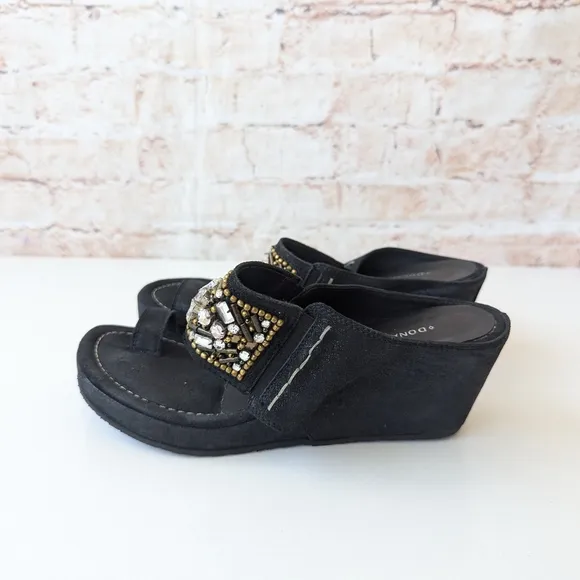 Donald J. Pliner Black Sandals with Platform Sole
